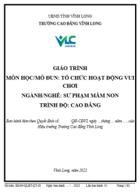 Image of TỔ CHỨC HOẠT ĐỘNG VUI CHƠI