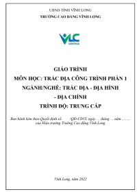 Image of Trắc địa công trình phần 1