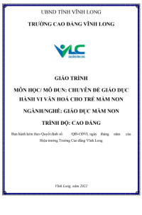 Image of Chuyên đề giáo dục hành vi văn hóa cho trẻ mầm non