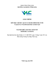 Image of Quản lý hành chính nhà nước và quản lý ngành giáo dục đào tạo